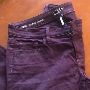 Loft dark purple Straight leg pants. Size 28/6